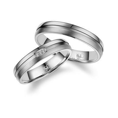 Verlobungsring MARRYA "Titan Ringe Trauringe Eheringe Partnerringe" Gr. 66, silber (herren ring, silber), Fingerringe, D