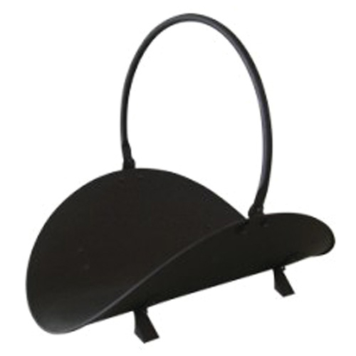 Inaki II Kaminholzkorb | Optisch ansprechender Kaminholzkorb | Stahl | schwarz | HxBxDurchmesser: 40x38x48 cm Image