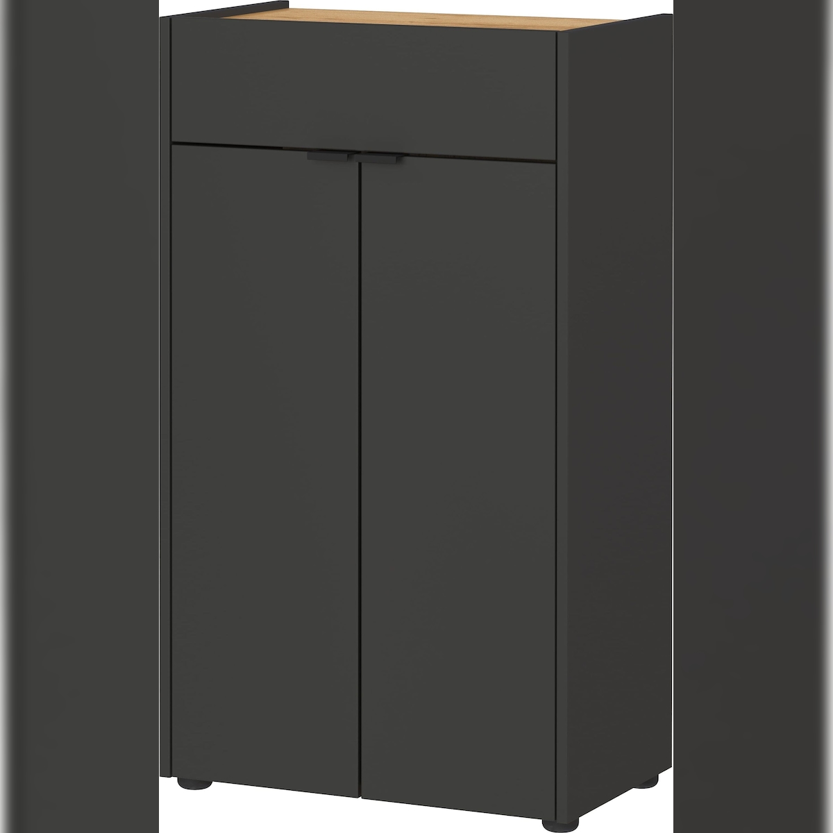 Kratzfeste Kommode in Navarra-Eiche mit Schublade, 60x34x98 - `Avis` Serie für Bad. Farbe: Anthrazit-Beige | Kadima Design Image