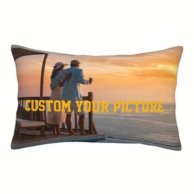 TEMU 1pc 12x20 Inch Super Soft Short Plush Throw Pillow - Custom Photo Personalization For Weddings, Family, Pets, Holidays - No Pillow Core, Hand Wash Only, Decor Gift, Decorative Pillows Image