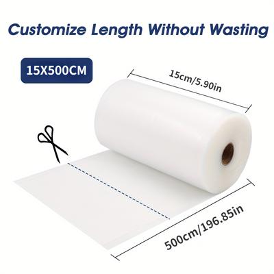 TEMU 1 Roll Premium Mesh Vacuum Sealer Bags - Thickened Pe+pa, Disposable Food Storage Pouches For - Dumplings, Meat, And Vegetables Packaging Image