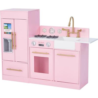 Charlotte Kinderküche mit Kühlschrank in Rosa Große Spielküche Set - Teamson Kids