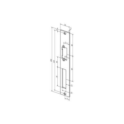 Flachschließbl.94A va ma ktg.B.34xL.250mm din l/r - -------94A35-01 - Assa Abloy Image