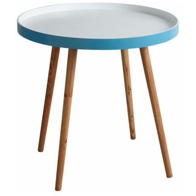 Aubry Gaspard - Beistelltisch aus Holz und blau lackiertem mdf Image
