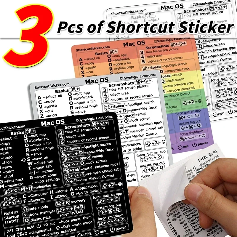 Pour Windows PC ordinateur référence clavier raccourci autocollants adhésif Transparent décalcomanie pour Macbook OS ordinateur portable raccourcis de bureau