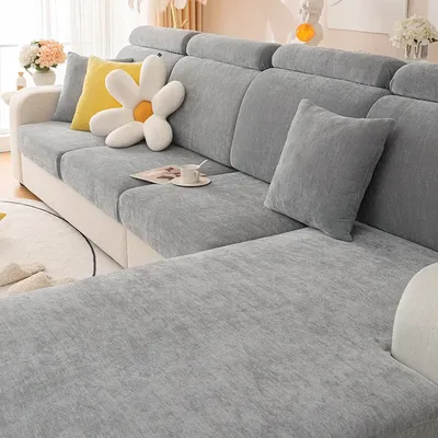 Solid color minimalist modern sofa cover is universal all year round, slip resistant, dirt resistant, pet friendly, and machine