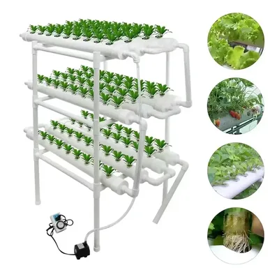 108 Holes Pipe Grow Kit NFT Indoor Greenhouse Planting Box Gardening System Nursery Pot Hydroponic