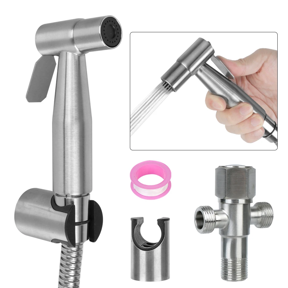 Duschkopf selbstreinigendes Bidet-Sprühgerät-Set für Toilette für Badezimmer Handbrause Handbrause aus Edelstahl Hand-Bidet-Wasserhahn