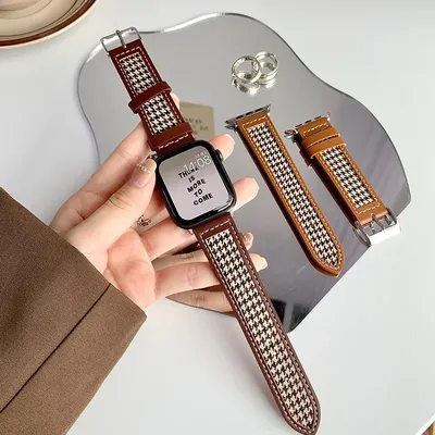 Geeignet für Apple Watch Band 38/42 mm Leder Thousand Bird Grid Iwatch Ultra 49 mm S8 Damenarmband Image