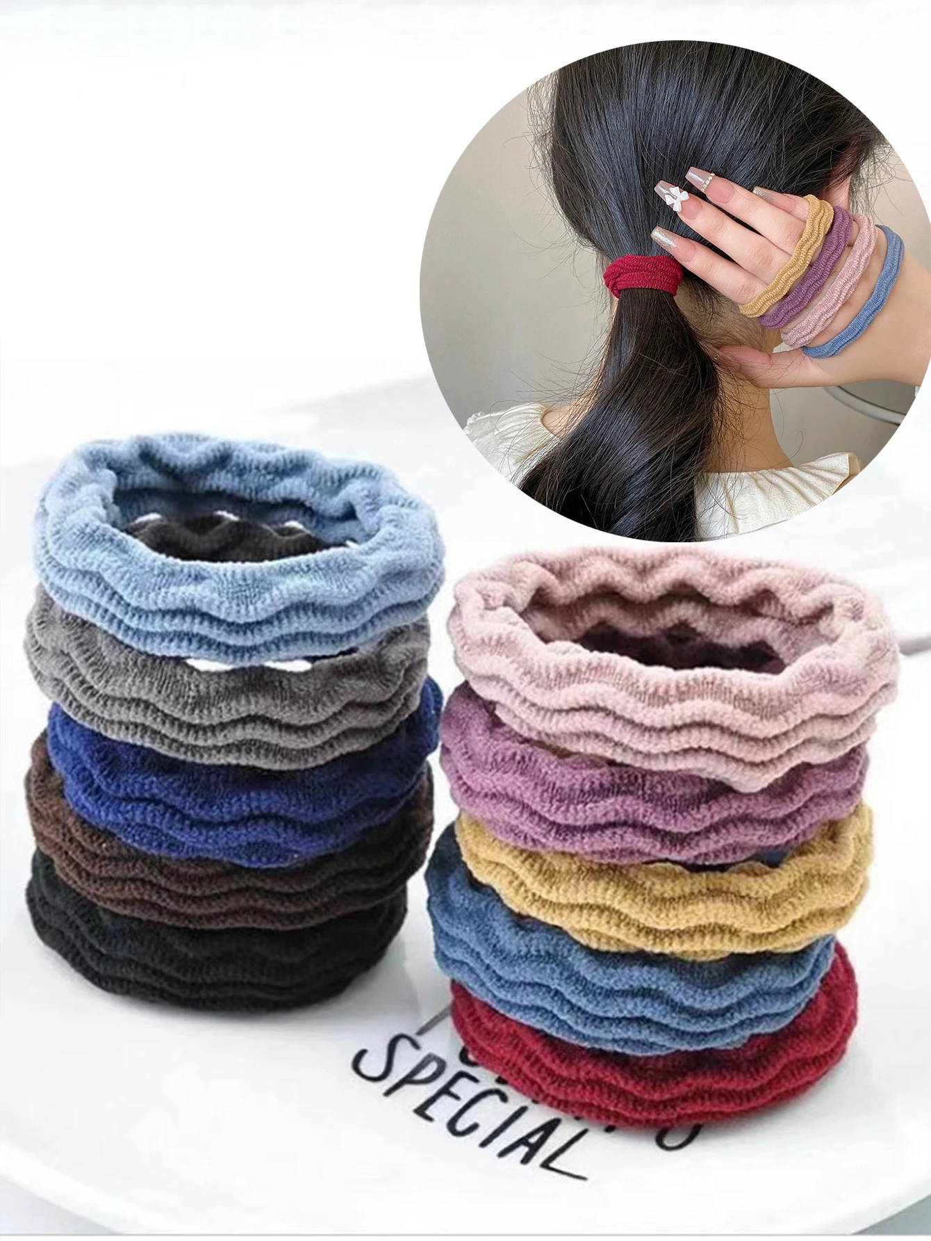 10/20/30/50pcs Mädchen bunte Haar bänder Set Nylon elastisches Gummiband Kinder Pferdes chwanz halter Haar gummis Kinder Haarschmuck Image