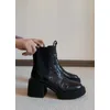Schwarz Braun Plattform High Heels Stiefeletten Für Frauen Band Dünne Kurze Socke Botas Herbst Winter Damen Casual Punk Party Schuhe