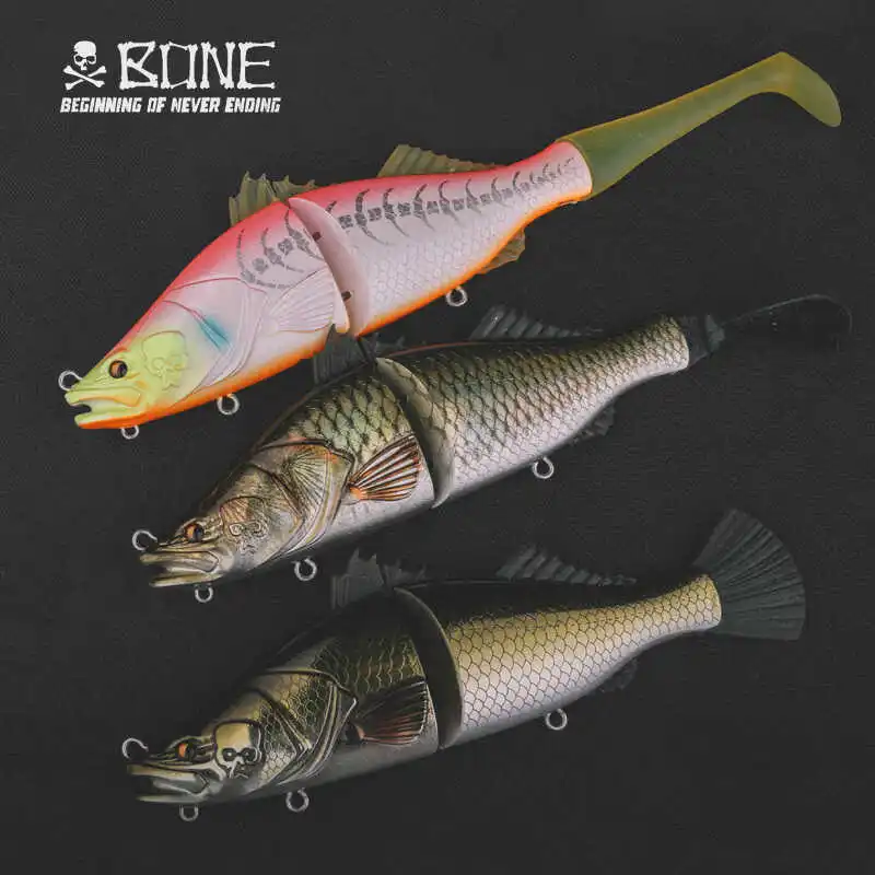 Bone Espybarra 176 mm 61 g schwimmende Multifunktions-Schwimmköder, künstliche Köderköder mit 3 austauschbaren Schwanzen, Meerwasser, Süßwasser Image
