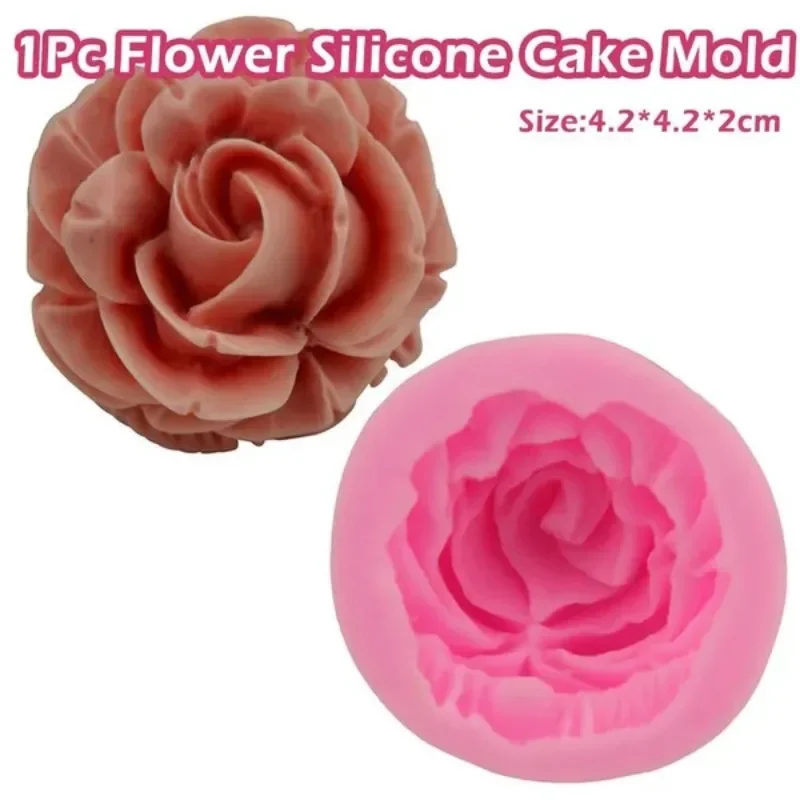 1Pc 3D Blüte Blume Silikon Kuchen Fondant Form Cupcake Gelee Süßigkeiten Schokolade Dekoration Backen Werkzeug Formen Image