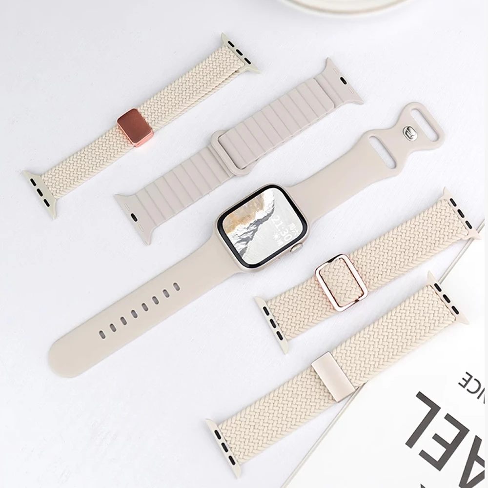 Starlight Armband für Apple Watch Band 45 mm 44 mm 42 mm 49 mm 41 mm 40 mm 38 mm Sportarmband Correa iWatch Serie 9 8 7 6 5 4 Ultra SE Image