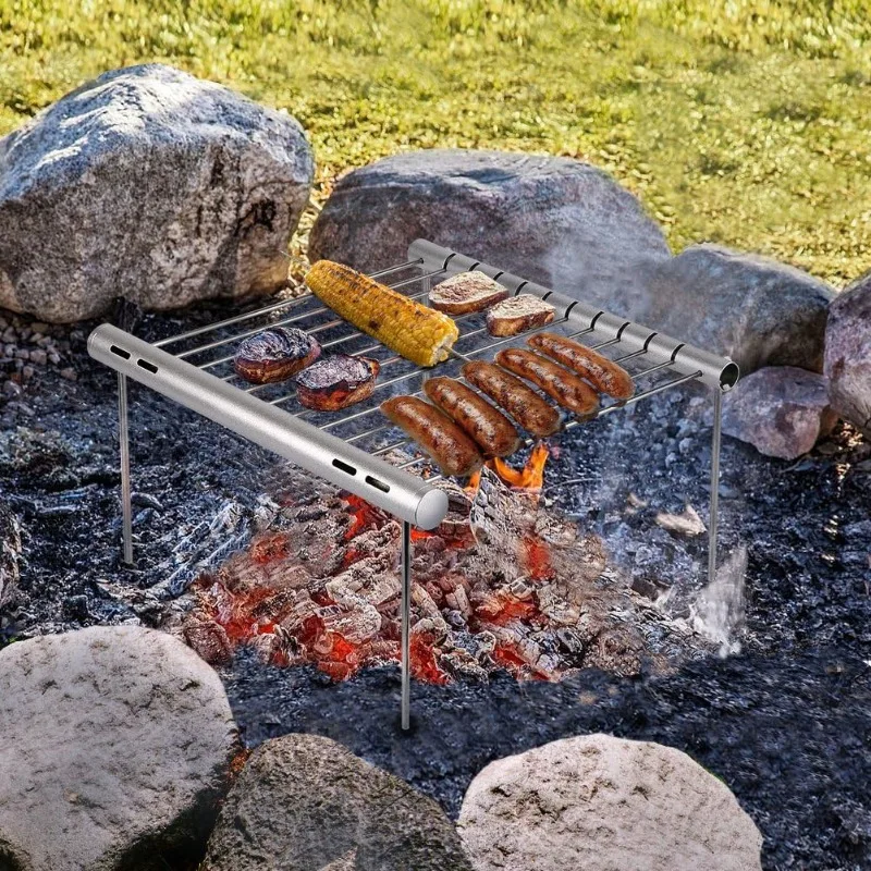 Edelstahl Grill Grill Grill Stick neue Tasche Grill Grill tragbare Klapp grill Grill Haushalts grill Werkzeuge Image