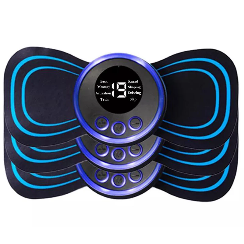 4pcs lcd display ems Nacken massage Elektro massage gerät Hals Nacken Rücken Patch 8 Modus Puls Muskels timulator tragbare Linderung Schmerzen Image