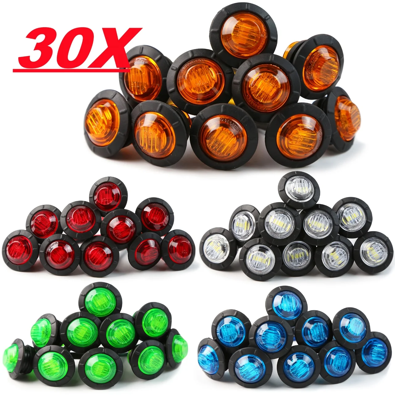 30PCS 12V LED Seite Marker Lichter Ausverkauf Vorne Hinten Indikatoren Licht für Lkw Auto Bus Anhänger Van Caravan boot Rücklicht Image