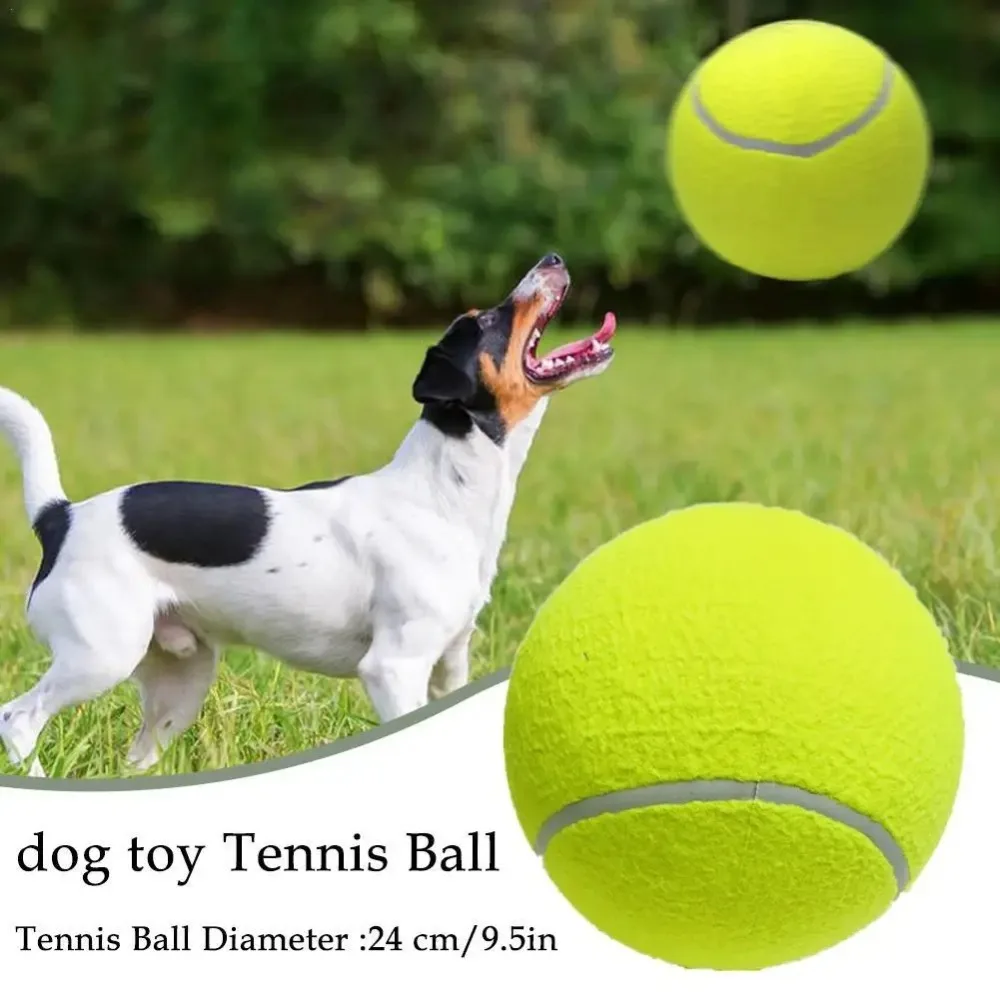 Großer Haustier-Tennisball für Hunde, Werfer, Chucker Launcher, Spielspielzeug für Outdoor-Indoor-Sportarten, Mega-Jumbo-Haustierspielzeug, 24 cm, unzerbrechlich Image