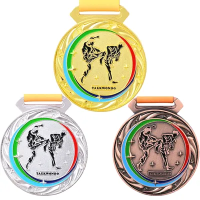 Boxing Kampf Medaille Taekwondo Wrestling Wettbewerb Medaillen Universal Sport Souvenir Gold Silber Image