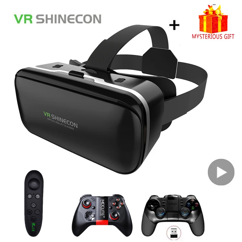 VR Shinecon 6.0 Casque Virtual Reality Brille 3D 3D Brille Headset Helm Für iPhone Android Smartphone Smartphone Viar Objektiv