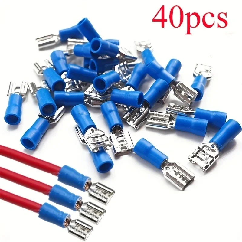 40 Stück isolierte Spaten-Elektro-Crimp-Kabelverbinder, Anschlussklemme Image