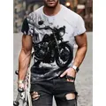 2024 New Motorcycle Graphic T-shirt moda uomo Vintage 3D Print manica corta girocollo Tee Top oversize Street Trend T shirt