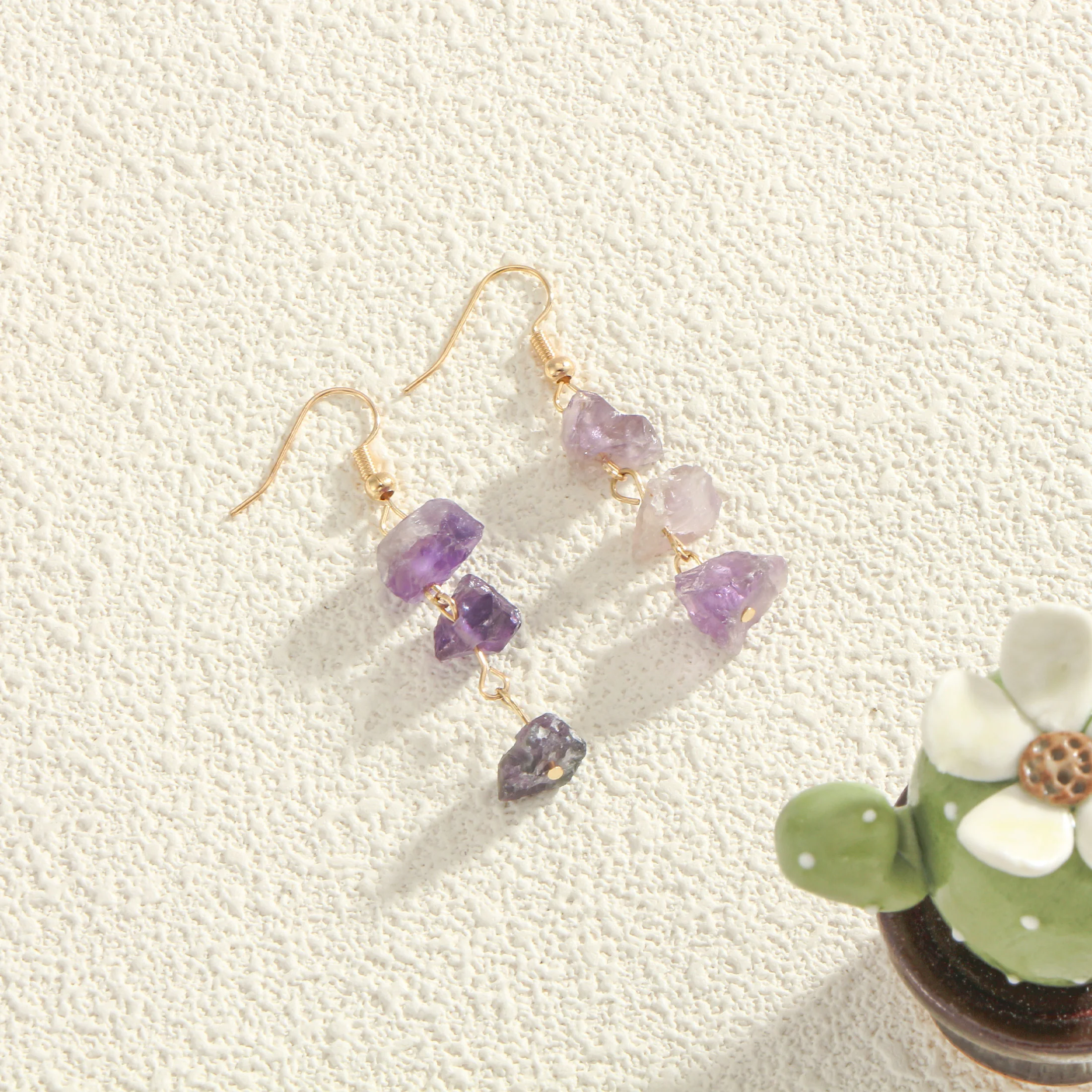 Natur kristall Schotter Anhänger für Damen modischen Stil Schmuck Geschenk elegantes Bankett tragen Anhänger Stil Ohrringe Image