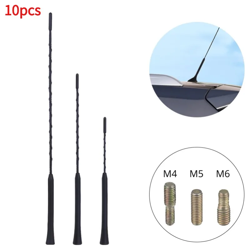10 stücke 9/11/16 Zoll Autodach Mast Peitsche Stereo Radio FM/AM Signal Antenne verstärkte Antenne Mast Peitsche Antenne Auto motiva Universal Image