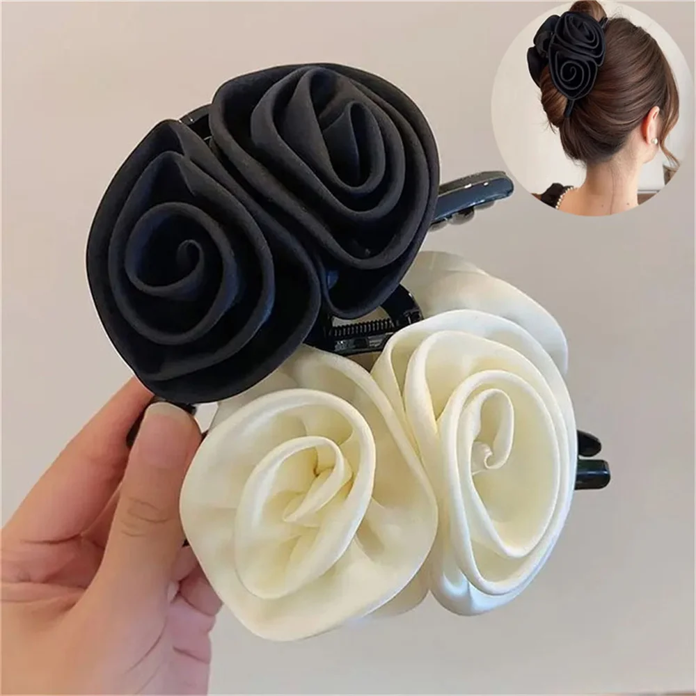 Französisch Rose Haar Kralle Clips Temperament elegante Haarnadel Frauen und Mädchen Prinzessin Kopfschmuck Mode Grab Clip weibliche Haar accesso Image
