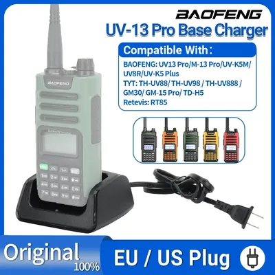 Baofeng UV 13 Batterie Ladegerät Für Walkie Talkie UV K5M UV K5 Plus UV 8R Basis Desktop Ladegerät Station zwei Weg Radio Zubehör