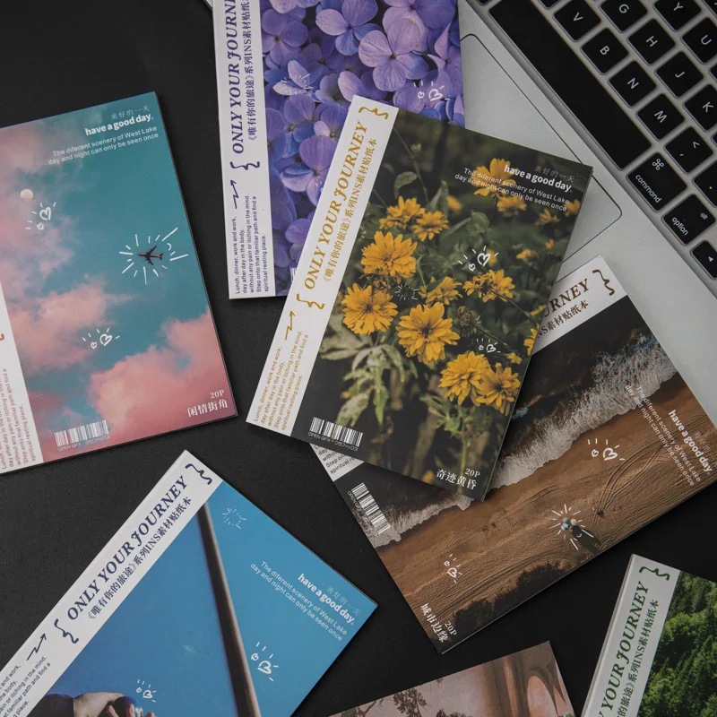 20 stücke nur Ihre Reise ansicht ins Serie Retro-Nachrichten papier DIY-Aufkleber Schreib papier die Freude am Reise aufkleber Image