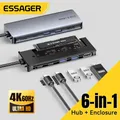 Essager Docking station USB C HUB USB C 6 in 1 con custodia per disco rigido Adattatore da M.2 NVMe SSD tipo C a HDMI per MacBook Pro