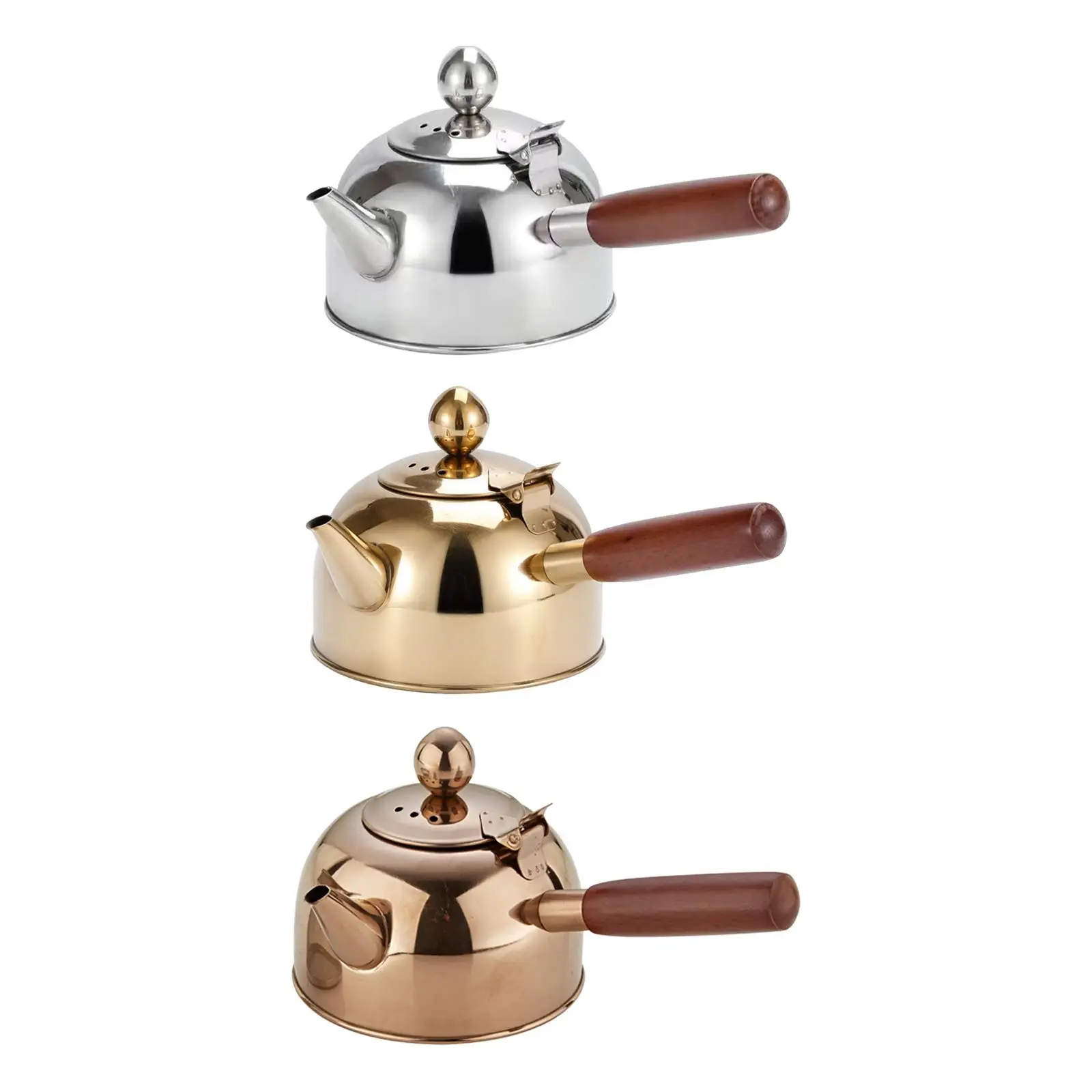 Tragbarer Tee kessel mit Holzgriff Teekannen Topf Krug große Kapazität flacher Boden für Picknick Haushalt Restaurant Küche Herd