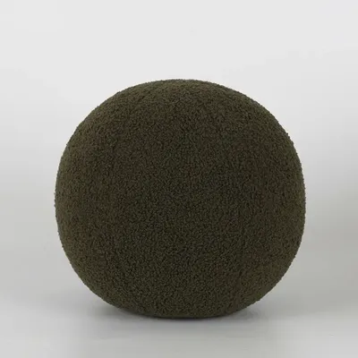 Bubble Kiss Plüsch Rundes Wollkissen Nordisches kugelförmiges einfarbiges gefülltes weiches Kissen für Sofa Büro Taillenauflage Wurfkissen Image