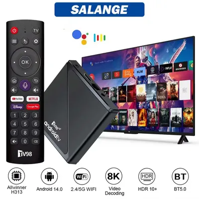 TV-Box Salange Android TV98 ATV PRO 1G 2G RAM 8G 16G ROM BT 5.0 Smart IPTV BOX Allwinner H313 Quad Core USB HDMI 2.0 kompatibel