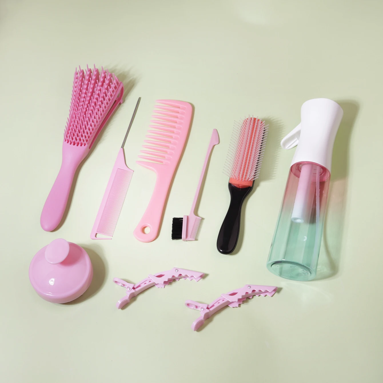 9-teiliges Styling- und Friseurwerkzeug-Set, Haushalt und Salon-Haarwerkzeug-Set, speziell für Echthaarperücken Image