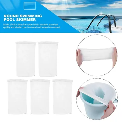 100-10 Stück Pool Skimmer Socken Aquarium Mesh Bag Runde Schwimmbad Mesh Filter reinigt Schmutz Blätter Körbe Filter Zubehör