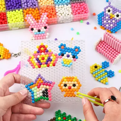 4pcs 5mm Peg board klebrige Wasser perlen Werkzeug Zubehör Wasser Sicherung Perlen Puzzle Wasser Image