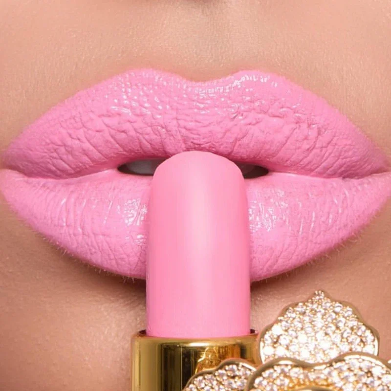 Rose Pink Nude Matte Velvet Lippenstift Farbwiedergabe Dauerhafte Antihaft-Cup Sexy Lippenstifte Wasserdicht Schönheit Lippen Make-up Kosmetik