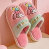 Echte Sanrio My Melody Hello Kitty Plüsch-Hausschuhe, Kuromi, warme Winter-Hausschuhe, flache, lässige, rutschfeste Mädchen-Hausschuhe