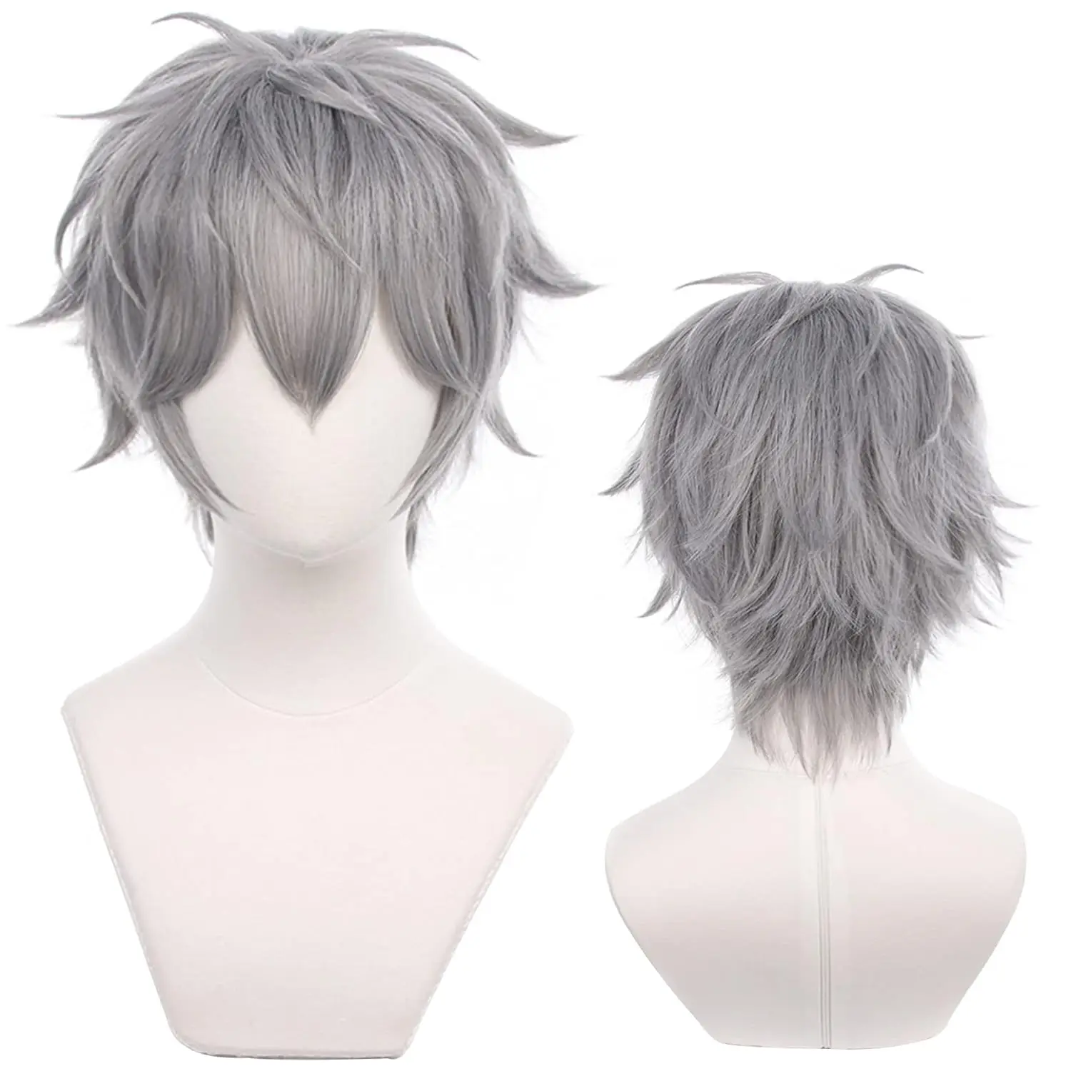 Graue Cosplay Perücke für Anime Ensemble Stars Sena kurze gerade hitze beständige Faser synthetisch für Halloween,Cosplay Show Perücken Image