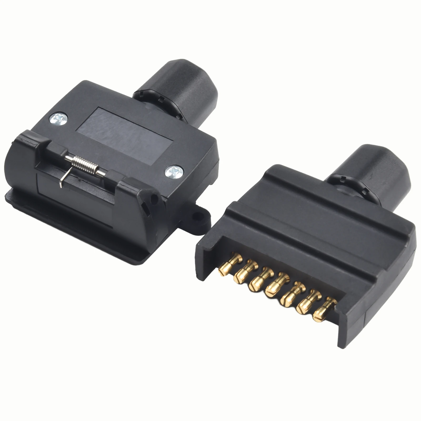 12V Auto anhänger Adapter 7 Pin Flach anhänger Stecker Buchse RV Wohnmobil Wohnwagen Boot LKW Adapter Stecker Image