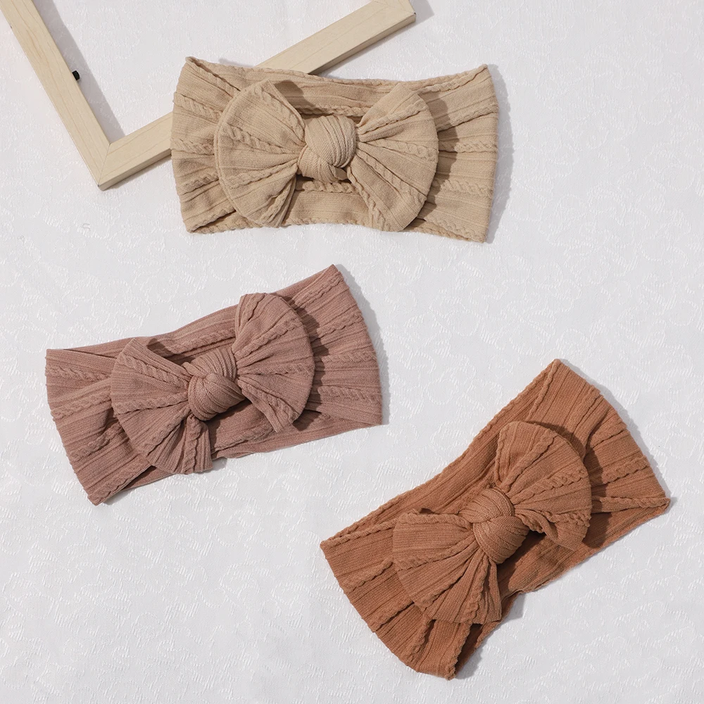3 teile/satz Baby Stirnband süße Bowknot weiche elastische Haarband Kinder Turban Kinder Kopf bedeckung Haar Zubehör für Neugeborene Image