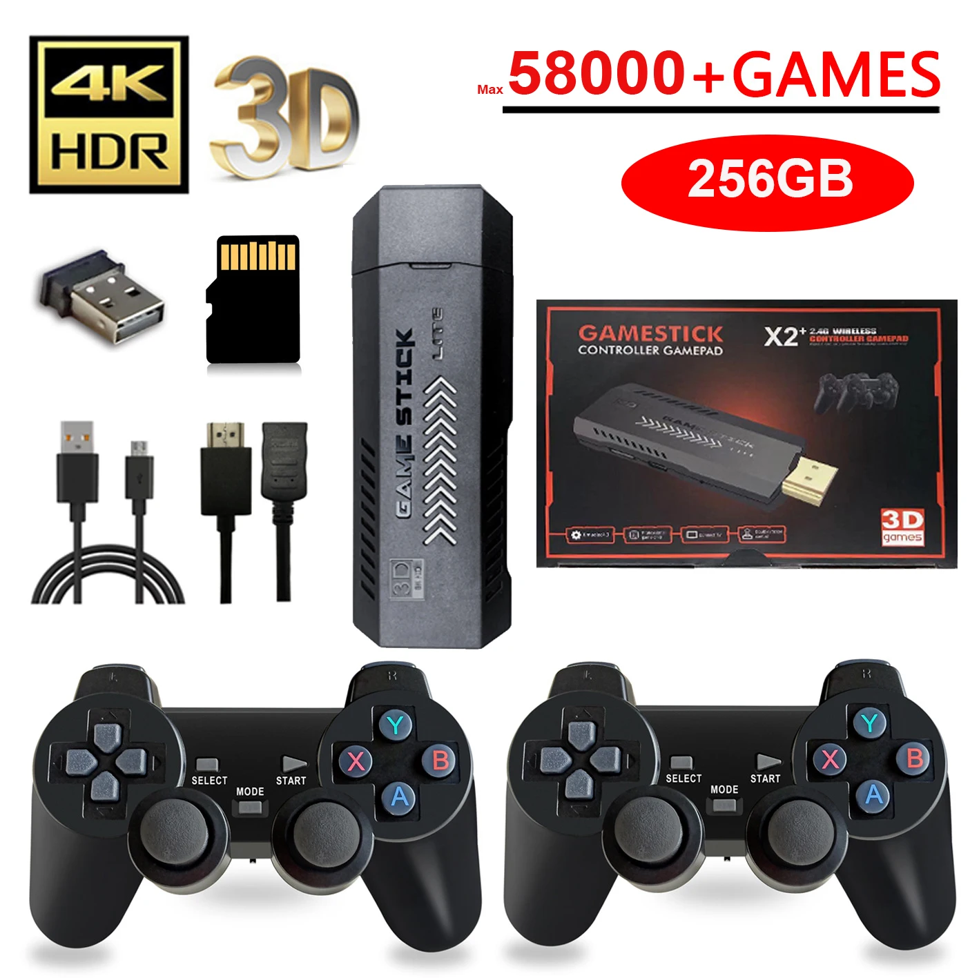 X2 plus 256g Spiel gd10 pro 4k Game Player 3d HD Retro Videospiel konsole Wireless Controller TV 50 Emulator für Kinder Geschenke
