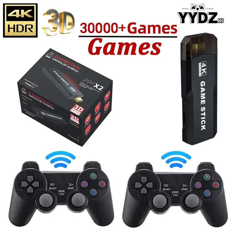 X2 plus Videospiel Stick Konsole 2,4g Doppel Wireless Controller Spiele 64GB Retro-Spiele für PSP PS1 FC Boy Geschenk