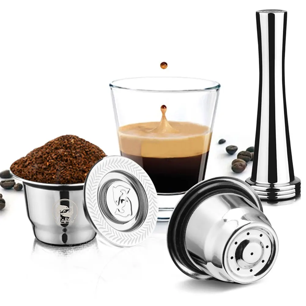 Icafilas wieder verwendbare Kaffee kapsel hülsen Crema Espresso Nespresso Kaffeefilter passen Mini C30 Kaffee maschine Edelstahl Tasse Image