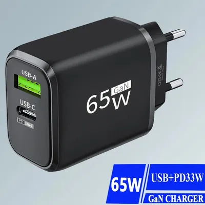 Insgesamt 65w gan usb c ladegerät pd typ c schnell schnell aufladen handy handy wand adapter für Image