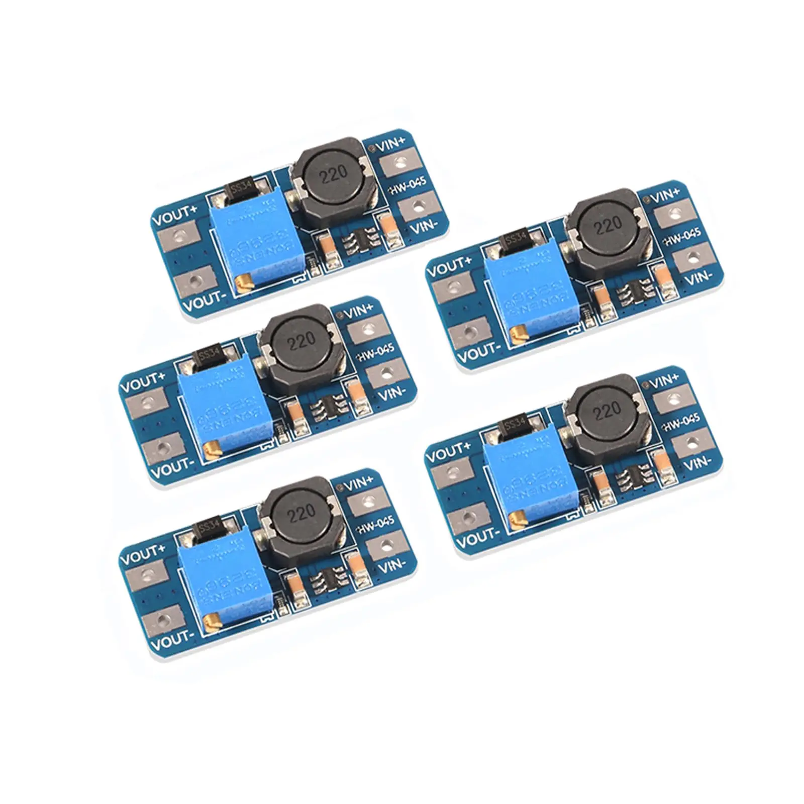 5/10 Stück MT3608 DC-Spannungsregler Step Up Boost Converter Netzteilmodul 2 V-24 V auf 5 V-28 V 2 A DC-DC-Modul Image