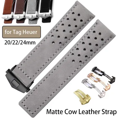 für TAG HEUER CARRERA Monaco Serie Matte Kuh Leder Smartwatch Straps Echtes Leder Armband 20/22/24mm Universal Armbänder Image