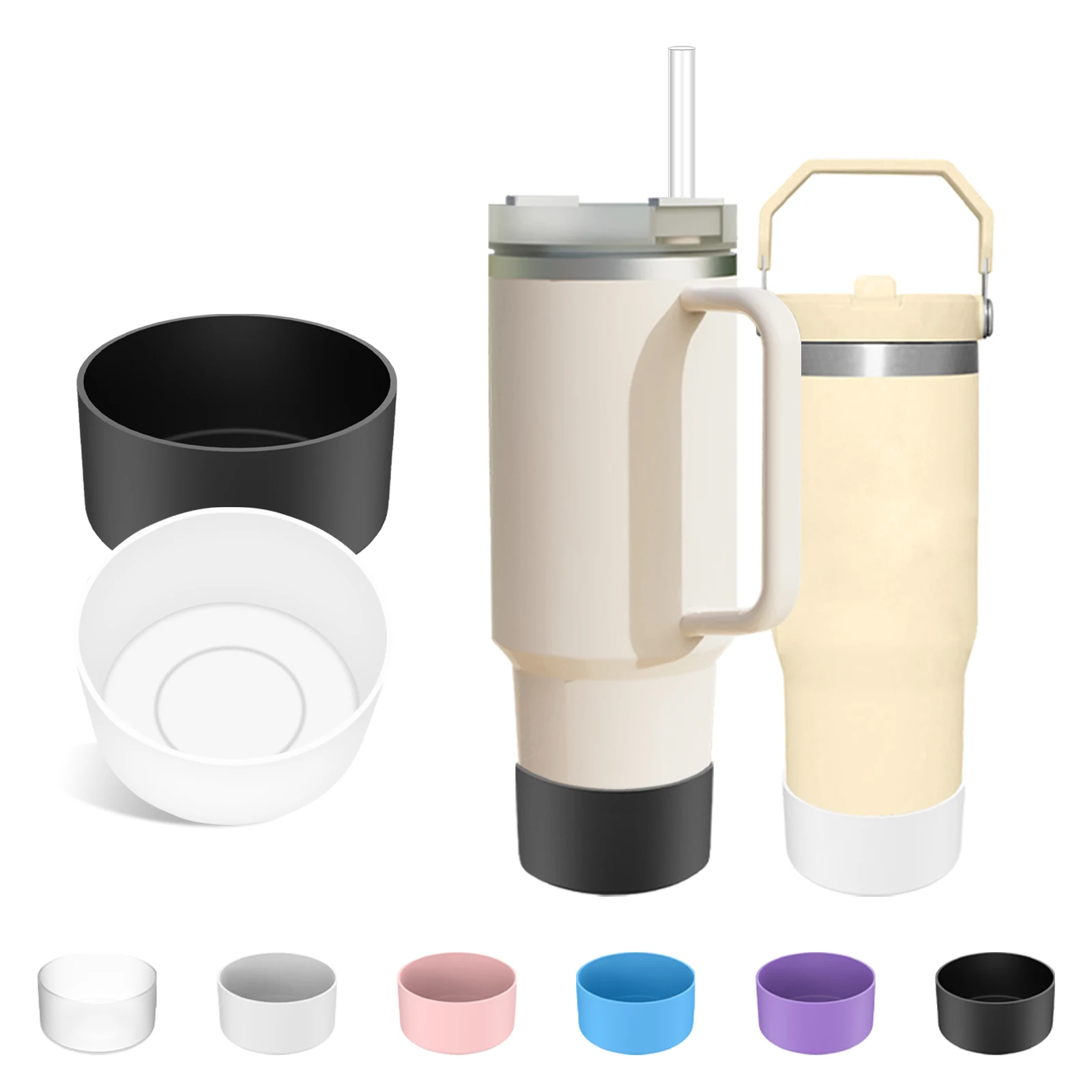 UMUST Silikonstiefel für Stanley Cup, wiederverwendbarer Cup-Bodenschutz für Stanley Tumbler 30oz/40oz Stroh-Cup-Hülsen-Zubehör Image